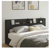 Image de Armoire Tête de Lit avec LED, Tête de Lit avec Etagère Ouverte, Meuble de Rangement Chambre à Coucher, Accessoire de 839274