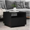 Image de Table Basse avec Lumières LED, Table d'Appoint, Bout de Canapé, Meuble de Salon Salle de Séjour, Moderne, Noir Bois 839827