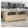 Image de Table Basse avec Lumières LED, Table d'Appoint avec Tiroirs, Bout de Canapé, Meuble de Salon Salle de Séjour, 839835
