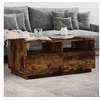Image de Table Basse avec Lumières LED, Table d'Appoint avec Tiroirs, Bout de Canapé, Meuble de Salon Salle de Séjour, 839837