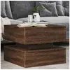 Image de Table Basse avec Lumières LED, Bout de Canapé, Table d'Appoint, Meuble de Salon Salle de Séjour Intérieur, Moderne, 839860