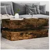 Image de Table Basse avec Lumières LED, Table d'Appoint, Bout de Canapé, Meuble de Salon Salle de Séjour, Moderne, Chêne Fumé 839865
