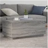 Image de Table Basse avec Lumières LED, Bout de Canapé, Table d'Appoint, Meuble de Salon Salle de Séjour Intérieur, Moderne, 839880