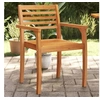 Image de Lot de 2 chaise H. 85 cm non pliable en acacia exterieur marron