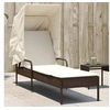Image de Chaise longue avec auvent marron résine tressée, lit de bronzage, chaise longue inclinable, lit de jour d'extérieur, 368189