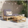Image de Salon de jardin 3 pcs avec coussins bois massif d acacia