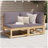 Image de Salon de jardin modulable bois massif gris 2 pieces 56 x 56 x 56 2 personnes