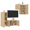 Image de Unités murales TV 4 pcs chêne sonoma bois d'ingénierie 3216430
