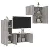 Image de 4-delige Tv-wandmeubelset bewerkt hout grijs sonoma3216433