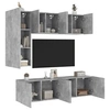 Image de Unités murales TV 5 pcs gris béton bois d'ingénierie 3216467