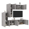 Image de Unités Murales TV 5 pcs, Armoires de Télévision Suspendues avec Rangement, Meubles Télé de Salon, Moderne, Sonoma Gris Bois d'Ingénierie
