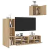 Image de Unités murales TV 4 pcs chêne sonoma bois d'ingénierie 3216502