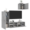 Image de Unités Murales TV 4 pcs, Armoires de Télévision Suspendues avec Rangement, Meubles Télé de Salon, Moderne, Gris Béton Bois d'Ingénierie
