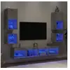 Image de Unités murales TV avec LED 8 pcs gris béton bois d'ingénierie 3216593