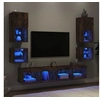Image de Unités Murales TV avec LED 8 pcs, Armoires de Télévision Suspendues, Meubles Télé de Salon, Moderne, Chêne Fumé Bois 3216594