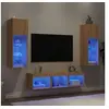 Image de Unités Murales TV avec LED 5 pcs, Armoires de Télévision Suspendues, Meubles Télé de Salon, Moderne, Chêne Sonoma Bois d'Ingénierie