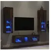 Image de Unités Murales TV avec LED 5 pcs, Armoires de Télévision Suspendues, Meubles Télé de Salon, Moderne, Chêne Fumé Bois 3216608