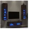 Image de Unités murales TV avec LED 6 pcs chêne fumé bois d'ingénierie