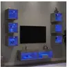 Image de Unités murales TV avec LED 8 pcs gris béton bois d'ingénierie