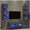 Image de Unités murales TV avec LED 8 pcs gris sonoma bois d'ingénierie