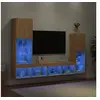 Image de Unités murales TV avec LED 4 pcs chêne sonoma bois d'ingénierie 3216656