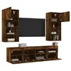 Image de 5-delige tv-wandmeubelset met LED bewerkt hout gerookt eiken3216747