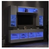 Image de Ensemble de Meubles TV Muraux avec Lumières LED 6 pcs, Armoires de Télévision Suspendues, Ensemble de Meubles Télé Flottants de Salon, Blanc
