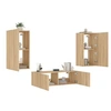 Image de Meuble TV muraux 3 pcs avec lumières LED chêne sonoma3216876