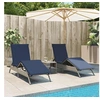 Image de Chaises longues lot de 2 avec table gris résine tressée