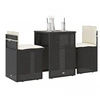 Image de Ensemble de bistro 3 pcs avec coussins noir résine tressée, ensemble de bistro de jardin, ensemble de balcon, 4003869