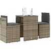 Image de Ensemble de bistro 3 pcs avec coussins beige résine tressée, ensemble de bistro de jardin, ensemble de balcon, 4003872