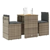 Image de Ensemble de bistro 3 pcs avec coussins gris résine tressée, ensemble de bistro de jardin, ensemble de balcon, 4003876