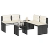 Image de Salon de jardin 4 pcs avec coussins noir résine tressée, ensemble de canapés d'extérieur, salon de jardin, ensemble 4003878