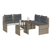 Image de Salon de jardin 4 pcs avec coussins gris résine tressée, ensemble de canapés d'extérieur, salon de jardin, ensemble 4003880