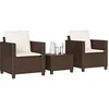 Image de Ensembles de chaises. canapes et tables de jardin resine tressee marron 3 pieces