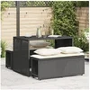 Image de Ensemble à manger de jardin avec coussins 3 pcs Noir, ensemble de salle à manger d'extérieur, meuble de salle à 4003902