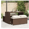 Image de Ensemble à manger de jardin 3 pcs et coussins marron poly rotin, ensemble de salle à manger d'extérieur, meuble de 4003903