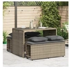 Image de Ensemble à manger de jardin 3 pcs coussins gris résine tressée, ensemble de salle à manger d'extérieur, meuble de 4003904