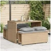 Image de Ensemble à manger de jardin et coussins 3 pcs Beige poly rotin, ensemble de salle à manger d'extérieur, meuble de 4003905