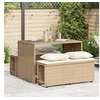 Image de Ensemble à manger de jardin et coussins 3 pcs Beige poly rotin, ensemble de salle à manger d'extérieur, meuble de 4003906