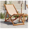 Image de Chaise pliable de plage beige bois massif d'eucalyptus et tissu366564