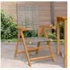 Image de Chaises de jardin lot de 2 gris bois massif d'acacia et rotin, siège de jardin, siège d'extérieur, chaise pliable, 367652