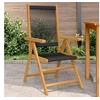 Image de Chaises de jardin lot de 2 noir bois d'acacia et polypropylène, siège de jardin, assise extérieure, chaise pliable, 367654