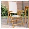 Image de Chaises de jardin lot de 2 blanc crème bois acacia massif tissu, siège de jardin, assise extérieure, chaise pliable, 367657