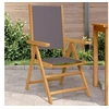 Image de Chaises de jardin lot de 2 anthracite bois acacia massif tissu, siège de jardin, assise extérieure, chaise pliable, 367658