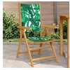 Image de Chaises de jardin lot de 2 motif de feuilles acacia et tissu, siège de jardin, assise extérieure, chaise pliable, 367661