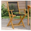 Image de Chaises de jardin lot de 2 noir bois d'acacia et polypropylène, siège de jardin, assise extérieure, chaise pliable, 367666