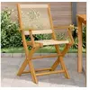 Image de Chaises de jardin lot de 2 beige bois d acacia et polypropylène