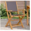 Image de Chaises de jardin lot de 2 anthracite bois acacia massif tissu, siège de jardin, assise extérieure, chaise pliable, 367670