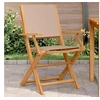 Image de Chaises de jardin lot de 2 taupe bois d'acacia massif et tissu, siège de jardin, assise extérieure, chaise pliable, 367671